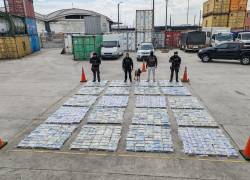 Con ayuda de un perro adiestrado, la Policía decomisó una tonelada de cocaína en Guayas con destino a Bulgaria