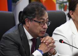 Colombia's President Gustavo Petro speaks during the CELAC Summit in Buccament Bay, Saint Vincent and the Grenadines on March 1, 2024. (Photo by Randy Brooks / AFP)