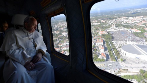 Recibimiento del Papa Francisco en su visita a Portugal