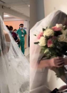 Mujer se casó en un hospital para cumplir el último deseo de su padre enfermo