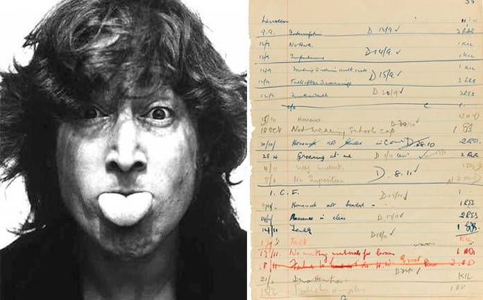 Subastan registro de castigos escolares de John Lennon