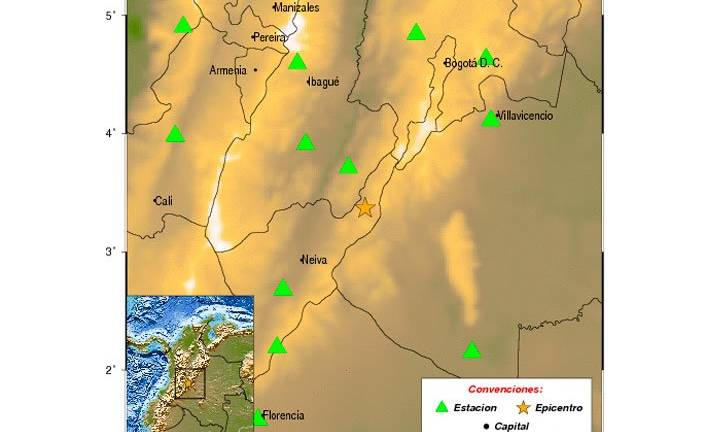 Sismo de 5,7 sacude gran parte de Colombia