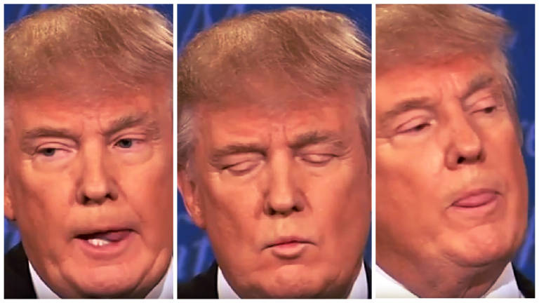 Los curiosos gestos de Trump durante el debate