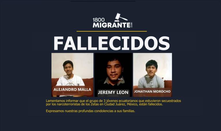 Hallan muertos a ecuatorianos secuestrados por Los Zeta en México, pese a que la familia envió dinero para el rescate $!Hallan muertos a ecuatorianos secuestrados por Los Zeta en México, pese a que la familia envió dinero para el rescate