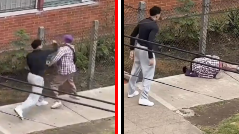 VIDEO | Joven noquea de un golpe a sujeto que intentó asaltarlo y se vuelve viral