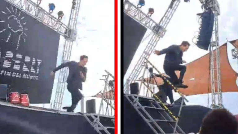 VIDEO | Pantalla gigante cae sobre público y casi aplasta a mago que daba un show en Chile