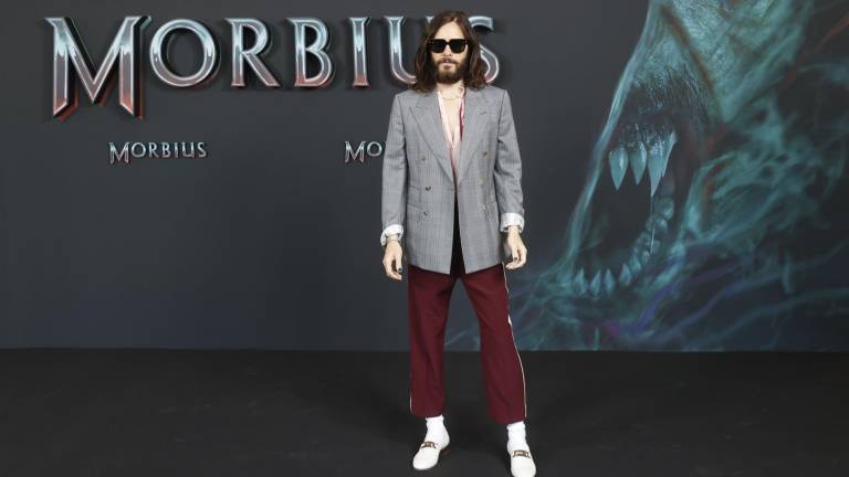 El actor estadounidense Jared Leto posa para los medios durante la presentación de Morbius, una película basada en uno de los personajes más conflictivos del universo Marvel que llega por fin a las salas de cine, pospuesta desde la primavera de 2020. EFE/Emilio Naranjo