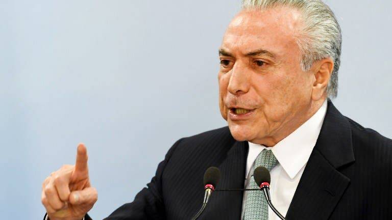 Temer dice que no renunciará a la presidencia de Brasil