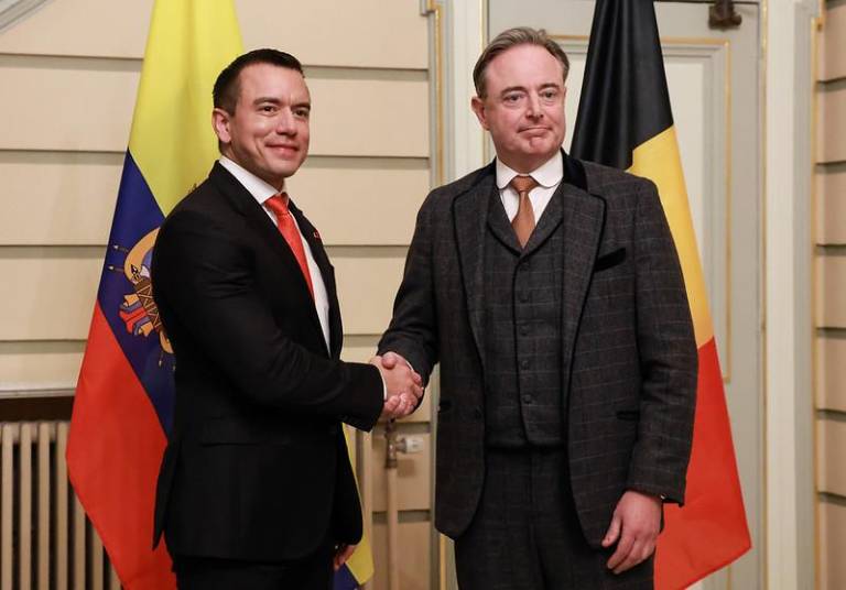 Daniel Noboa junto a Bart de Wever, Primer Ministro de Bélgica. $!Daniel Noboa junto a Bart de Wever, Primer Ministro de Bélgica.