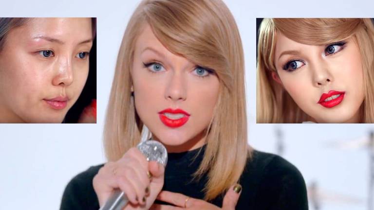 Una coreana queda idéntica a Taylor Swift gracias al maquillaje