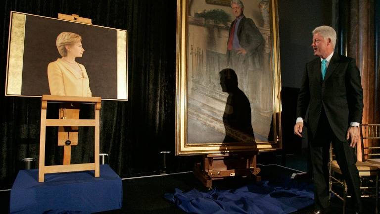 La sombra de Monica Lewinsky en un retrato de Bill Clinton
