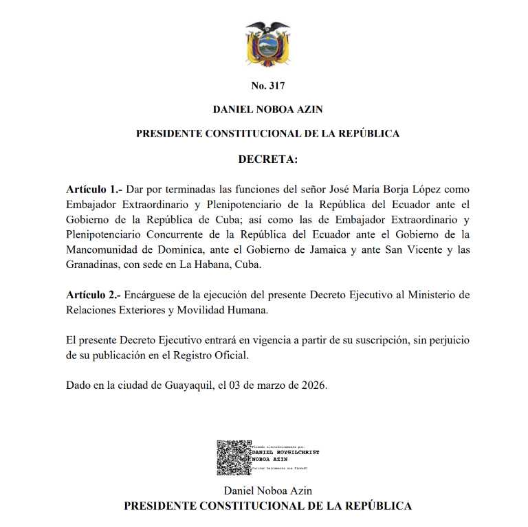 Decreto Ejecutivo 317. $!Decreto Ejecutivo 317.