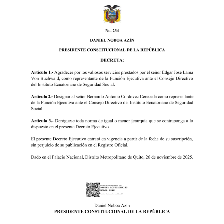 ¿Quién es Bernardo Córdovez, el funcionario que reemplaza a Edgar Lama en el IESS? $!¿Quién es Bernardo Córdovez, el funcionario que reemplaza a Edgar Lama en el IESS?