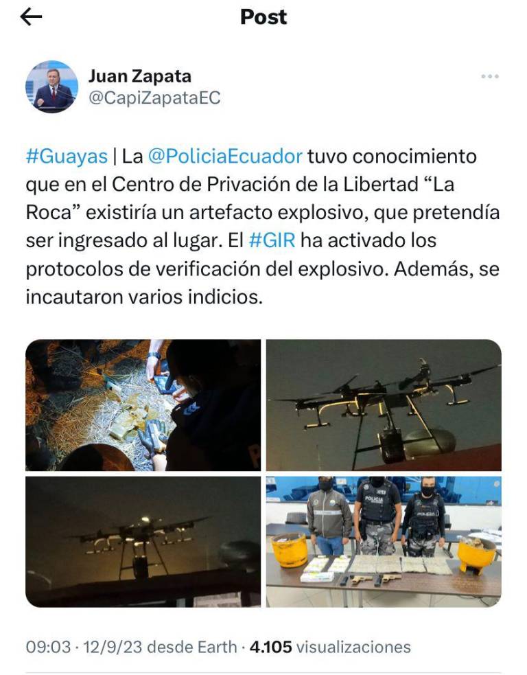 $!Explotó el dron en La Roca: el aparato sí estaba cargado con explosivos y fue neutralizado