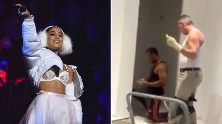 La cantante Ariana Grande viralizó a un albañil que baila una de sus canciones