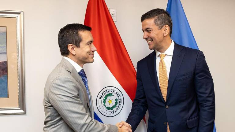 El presidente de Ecuador, Daniel Noboa, y su homólogo paraguayo, Santiago Peña, en un encuentro celebrado en el marco de la última Asamblea General de las Naciones Unidas.