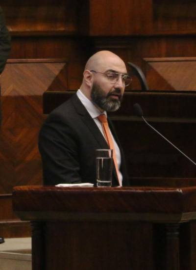 Fotografía que muestra al titular de la Judicatura, Mario Godoy, en una comparecencia previa ante la Asamblea, en enero de este año.