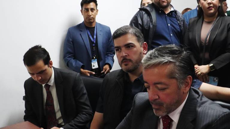 Fotografía tomada el 24 de diciembre. El alcalde de Guayaquil Aquiles Alvarez en la audiencia del Caso Triple A, por el que también esl