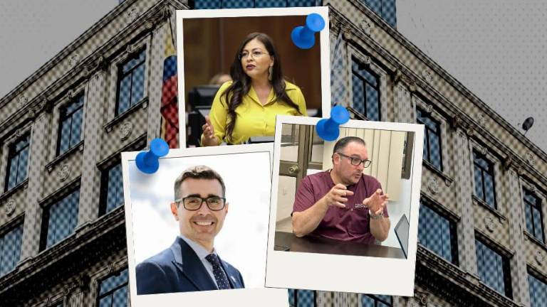 Andrés Guschmer, Sofía Espín y Juan Carlos González quieren llegar a la Prefectura del Guayas.