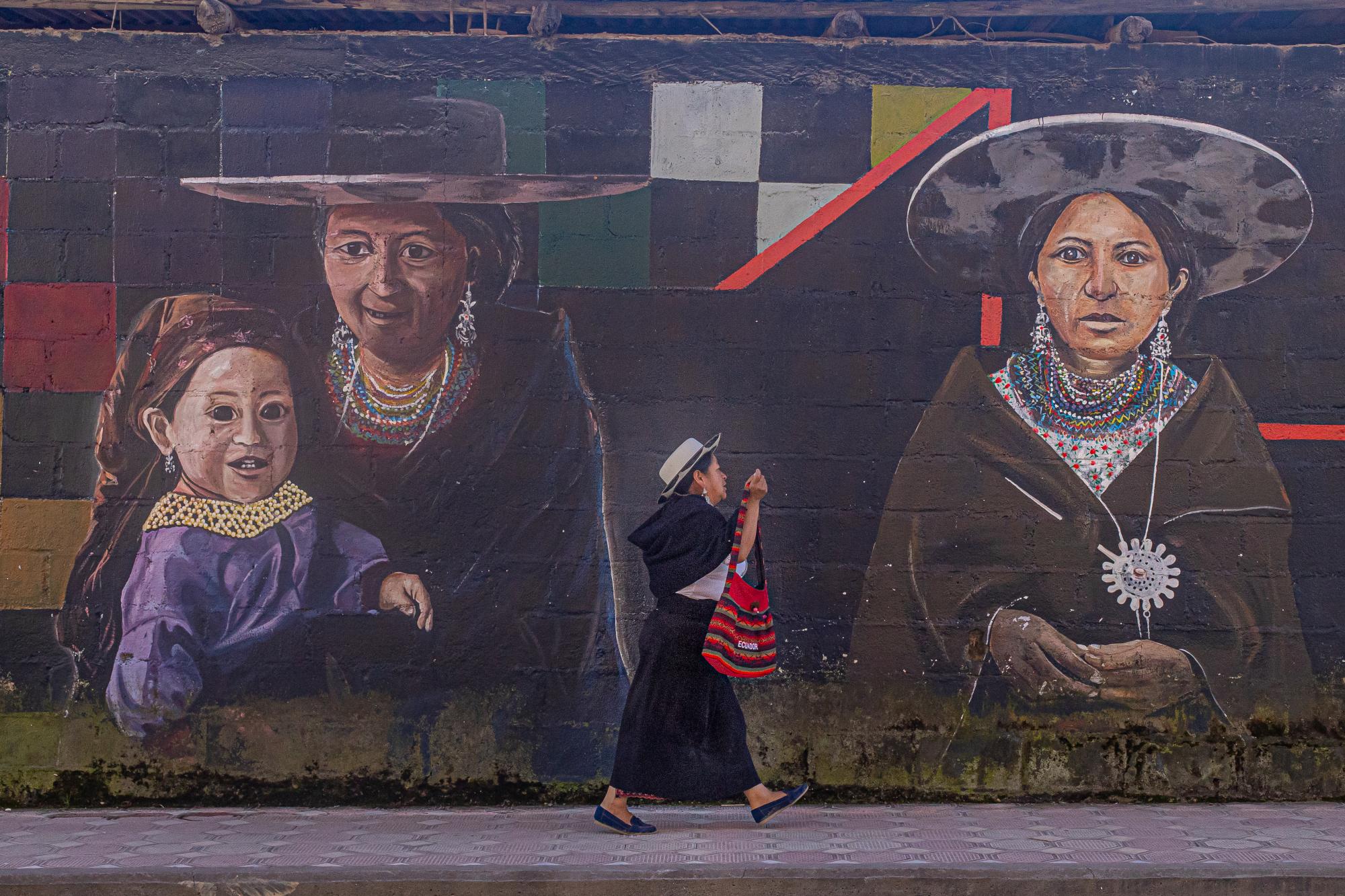 Saraguro está revestido por varios murales que cuentan la historia de este pueblo