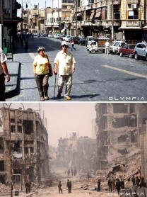 Alepo, antes y después del conflicto en Siria