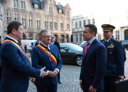 Daniel Noboa se reunió con autoridades de la ciudad de Brujas en Bélgica.