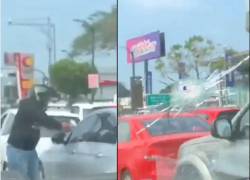 Delincuente le dispara a un hombre que lo grabó mientras asaltaba a un conductor en el norte de Guayaquil