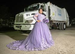 Yukari, la quinceañera que posó junto a un camión de basura para honrar el trabajo de su padre