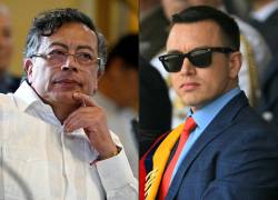 Combo de fotografías del presidente colombiano, Gustavo Petro, y el mandatario de Ecuador, Daniel Noboa. (AFP)