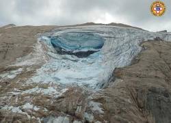 El glaciar que se desprendió en los Alpes de Italia.