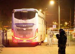 Latacunga, jueves 12 de febrero de 2026. Llegada del alcalde de Guayaquil, Aquiles Alvarez, detenido por presunto lavado de activos en el denominado caso ‘Goleada’, al Centro de Privación de Libertad Cotopaxi N.º 1.