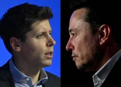 Esta combinación de imágenes muestra a Sam Altman, director ejecutivo de OpenAI, y al director ejecutivo de X (anteriormente Twitter), Elon Musk.