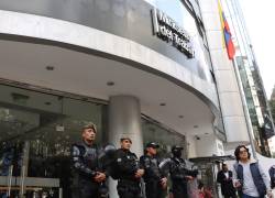 Exteriores del Ministerio de Trabajo, durante una movilización del FUT en 2024. Archivo.