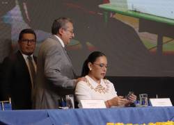 Fotografía que muestra a la presidenta del Consejo Nacional Electoral (CNE), Diana Atamaint.