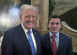 El mandatario de Estados Unidos, Donald Trump, junto al presidente Daniel Noboa.