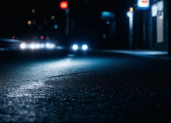 Fotografía de referencia de una calle con poca iluminación.
