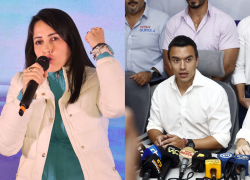 González y Noboa se expresaron ante medios de comunicación y simpatizantes, desde Quito y Guayaquil, respectivamente, mientras se perfilaban como los candidatos más votados por los electores.