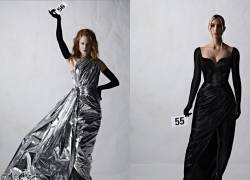 Nicole Kidman y Kim Kardashian modelaron para la pasarela de Balenciaga en Semana de la moda de Alta Costura en París.