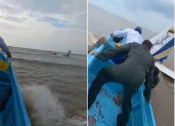 Pescadores salvaron a tripulantes de avioneta accidentada.