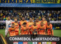 Presentación del once inicial de Barcelona SC en el partido por Copa Libertadores frente a Boca Juniors.