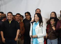 Militantes del movimiento Revolución Ciudadana.