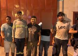 Fotografía de las cuatro víctimas, luego de que la Policía las rescatara.