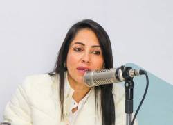 Luisa González durante una rueda de prensa.