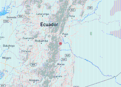 Mapa compartido por el Instituto Geofísico del Ecuador que muestra la ubicación del epicentro del sismo.