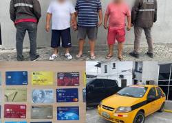 Así capturaron a tres implicados en robo a un funcionario judicial en Guayaquil: tenían 17 tarjetas en su poder
