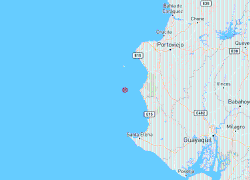 Imagen de unos de los sismos con epicentro en Puerto López.