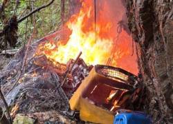 Durante la intervención en la zona conocida como 'Mina El Olivo', se logró la neutralización de un laboratorio de procesamiento de material aurífero.