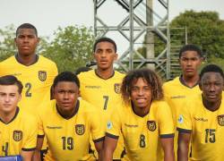 Jugadores de Ecuador Sub 17 reunidos antes de disputar el partido frente a Colombia el pasado 5 de abril de 2026.