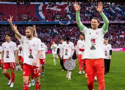 Jugadores de Bayern Múnich celebrando el título de la Bundesliga.