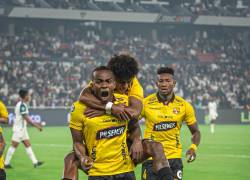 Jhonny Quiñonez gritó el gol que puso en ventaja a Barcelona SC en su partido frente a Liga de Quito.